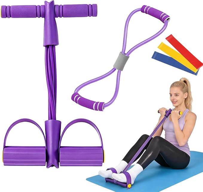 Cuerda de Tensión Multifunción 8 Tubos con Pedal para Abdominales