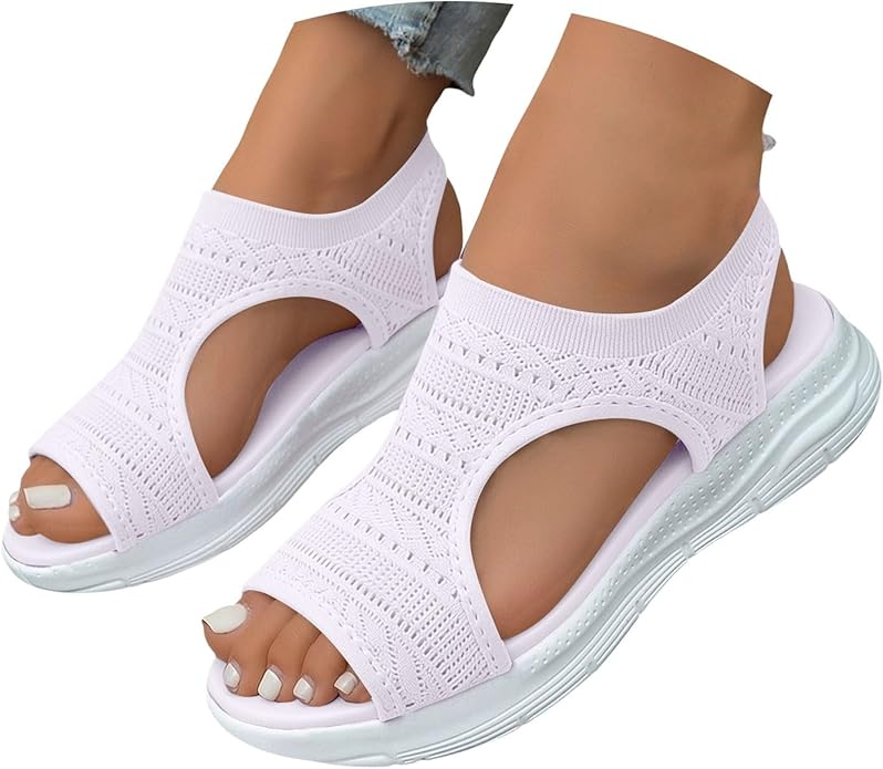 riou Sandalias Deportivas ortopédicas para Mujer Moda Zapatos con Punta Abierta Cuña Lavable de Verano Sandalia para Caminar