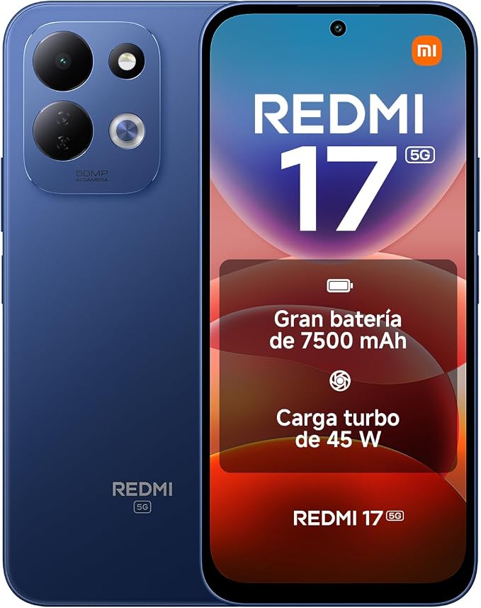 REDMI 17 5G, Smartphone 4+256GB, Azul, batería de 7500mAh, Carga de 45 W