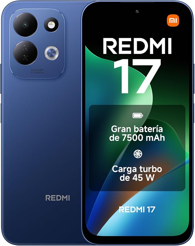 REDMI 17, 4+256GB, Azul Profundo, 7500mAh, Carga 45 W