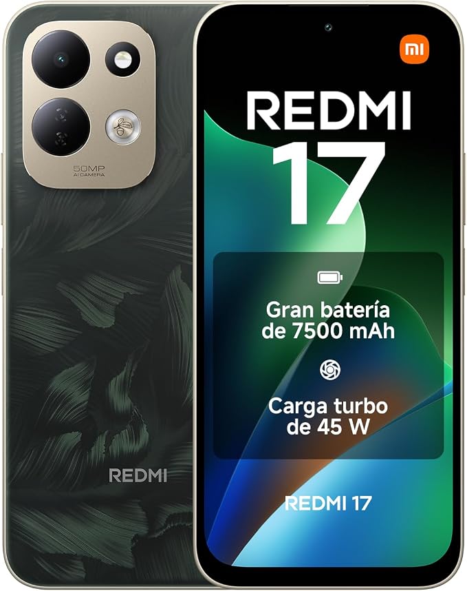 REDMI 17, 4+128GB, Verde Roble, 7500mAh, Carga 45 W
