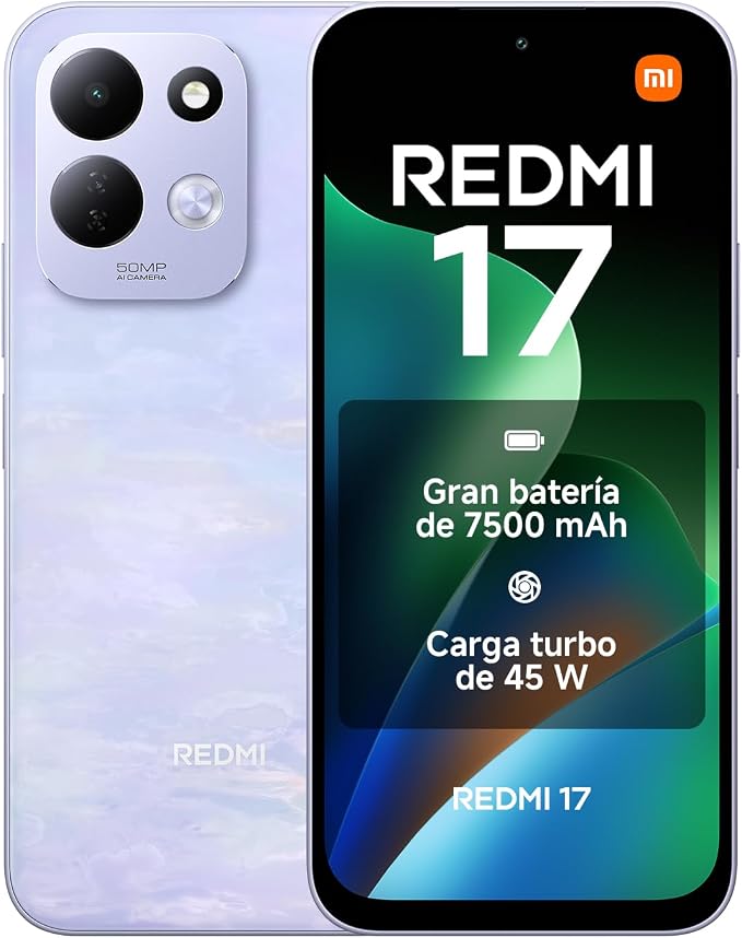 REDMI 17, 4+256GB, Morado Loto, 7500mAh, Carga 45 W
