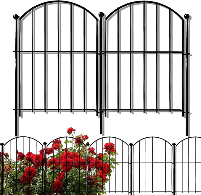 Valla de jardín decorativa de 43 cm de alto x 33 cm de ancho (10 paneles