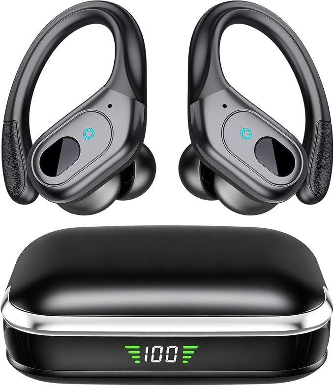 HAOYUYAN Auriculares inalámbricos Bluetooth 5.4, Earbuds de cancelación de Ruido con Tiempo de reproducción de 75 Horas, Pantalla de alimentación led, Auriculares Impermeables IPX7