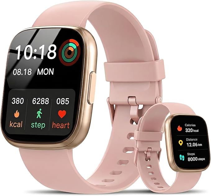 Reloj Inteligente Mujer con Llamadas Bluetooth,1.95" HD Smartwatch,Oro Rosa